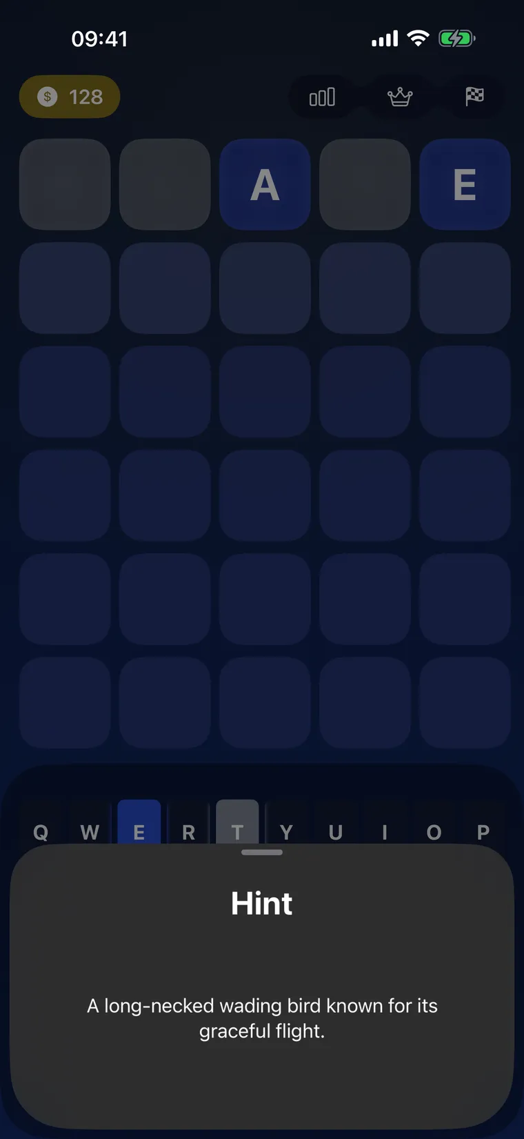 AI word hint in Word Challenge describing the hidden word without revealing it